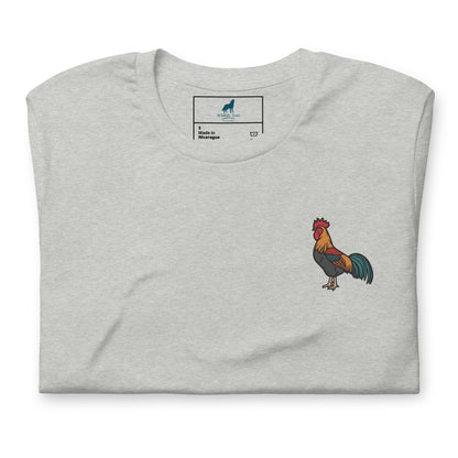 Rooster Cotton T-Shirt - Embroidered - Wildlife Soul   Rooster Cotton T-Shirt - Embroidered