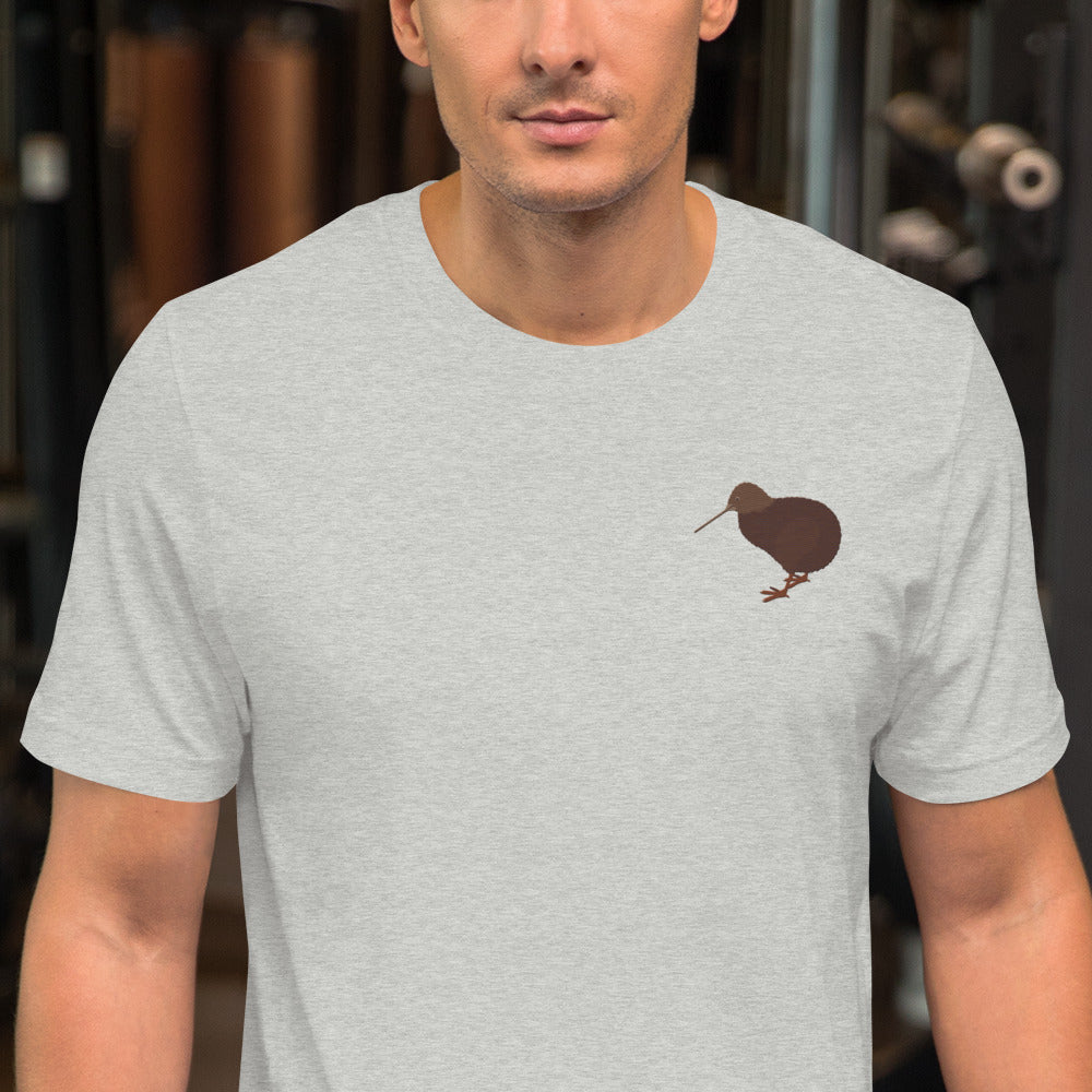 Kiwi Cotton T-Shirt - Embroidered - Wildlife Soul   Kiwi Cotton T-Shirt - Embroidered