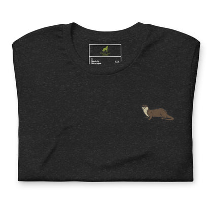 Otter Cotton T-Shirt - Embroidered - Wildlife Soul   Otter Cotton T-Shirt - Embroidered