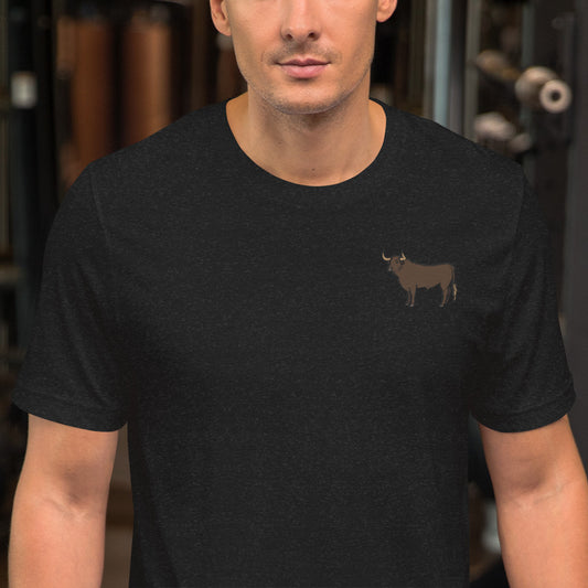 Bull Cotton T-Shirt - Embroidered - Wildlife Soul   Bull Cotton T-Shirt - Embroidered