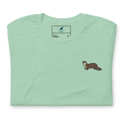 Otter Cotton T-Shirt - Embroidered - Wildlife Soul   Otter Cotton T-Shirt - Embroidered