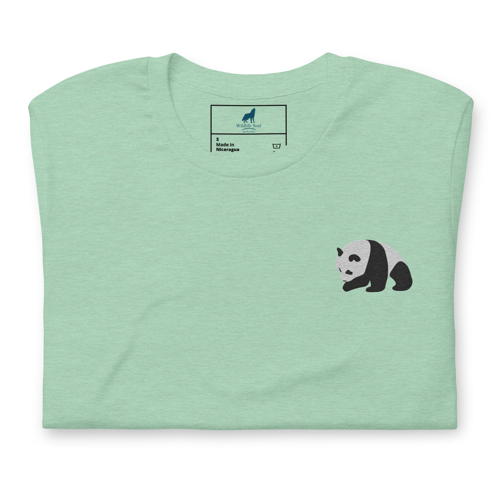 Panda Cotton T-Shirt - Embroidered - Wildlife Soul   Panda Cotton T-Shirt - Embroidered