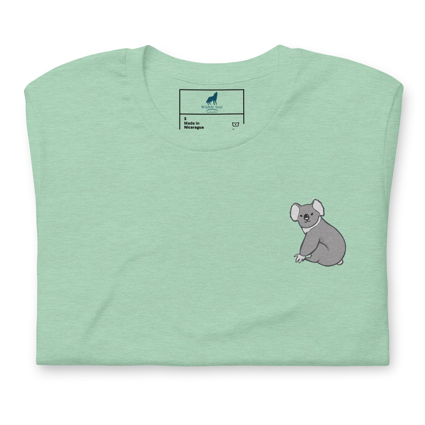 Koala Cotton T-Shirt - Embroidered - Wildlife Soul   Koala Cotton T-Shirt - Embroidered