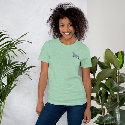 Seal Cotton T-Shirt - Embroidered - Wildlife Soul   Seal Cotton T-Shirt - Embroidered