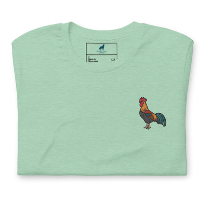 Rooster Cotton T-Shirt - Embroidered - Wildlife Soul   Rooster Cotton T-Shirt - Embroidered