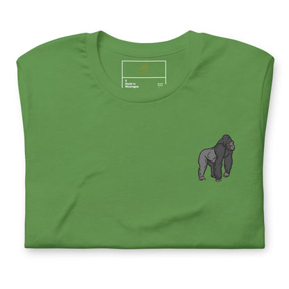 Gorilla Cotton T-Shirt - Embroidered - Wildlife Soul   Gorilla Cotton T-Shirt - Embroidered