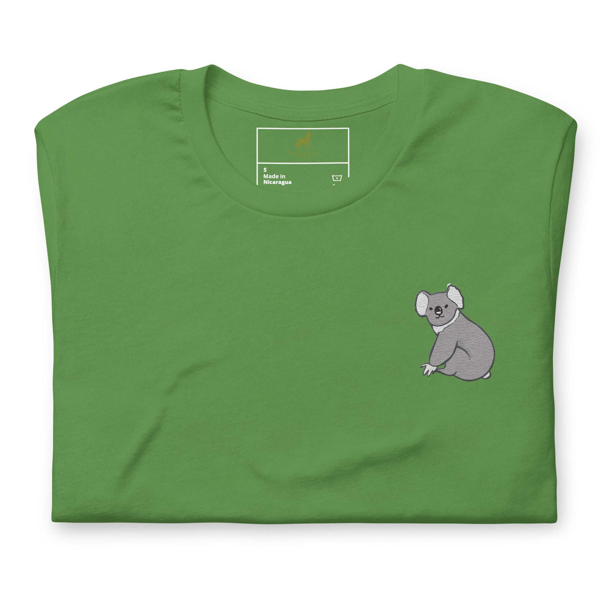 Koala Cotton T-Shirt - Embroidered - Wildlife Soul   Koala Cotton T-Shirt - Embroidered