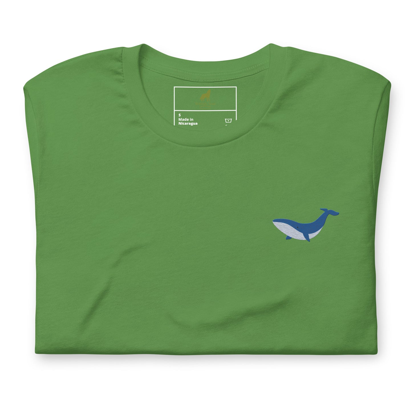 Whale Cotton T-Shirt - Embroidered - Wildlife Soul   Whale Cotton T-Shirt - Embroidered