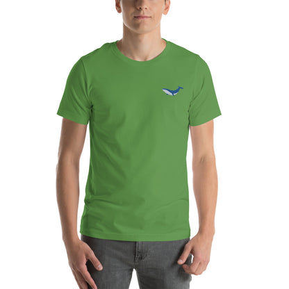 Whale Cotton T-Shirt - Embroidered - Wildlife Soul   Whale Cotton T-Shirt - Embroidered