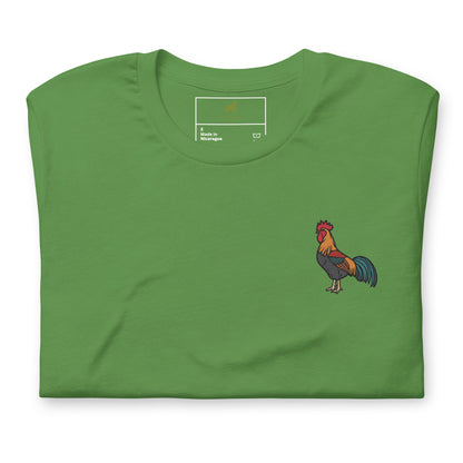 Rooster Cotton T-Shirt - Embroidered - Wildlife Soul   Rooster Cotton T-Shirt - Embroidered