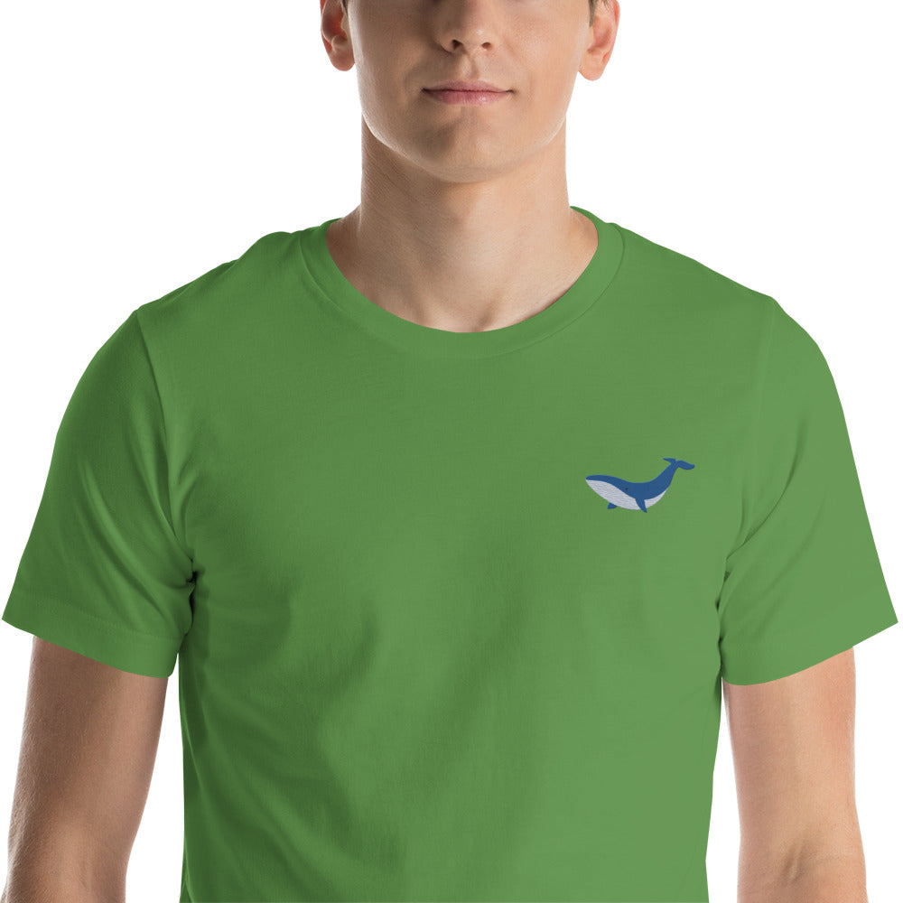 Whale Cotton T-Shirt - Embroidered - Wildlife Soul   Whale Cotton T-Shirt - Embroidered