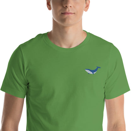 Whale Cotton T-Shirt - Embroidered - Wildlife Soul   Whale Cotton T-Shirt - Embroidered