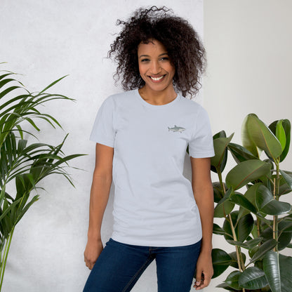 Shark Cotton T-Shirt - Embroidered - Wildlife Soul   Shark Cotton T-Shirt - Embroidered