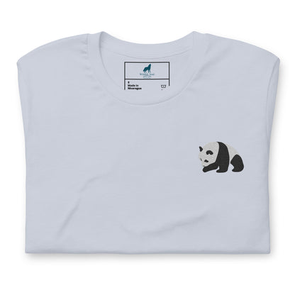 Panda Cotton T-Shirt - Embroidered - Wildlife Soul   Panda Cotton T-Shirt - Embroidered