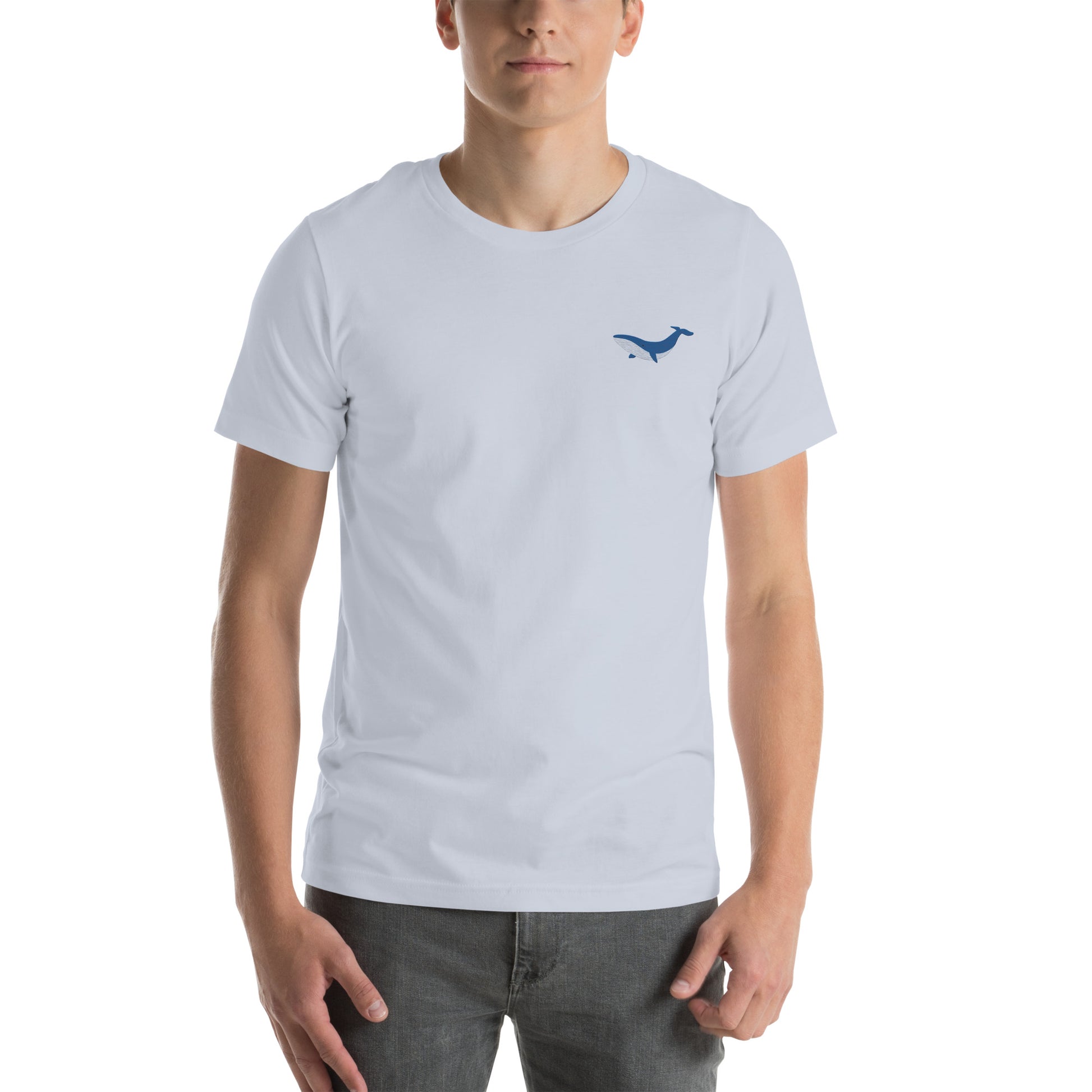 Whale Cotton T-Shirt - Embroidered - Wildlife Soul   Whale Cotton T-Shirt - Embroidered