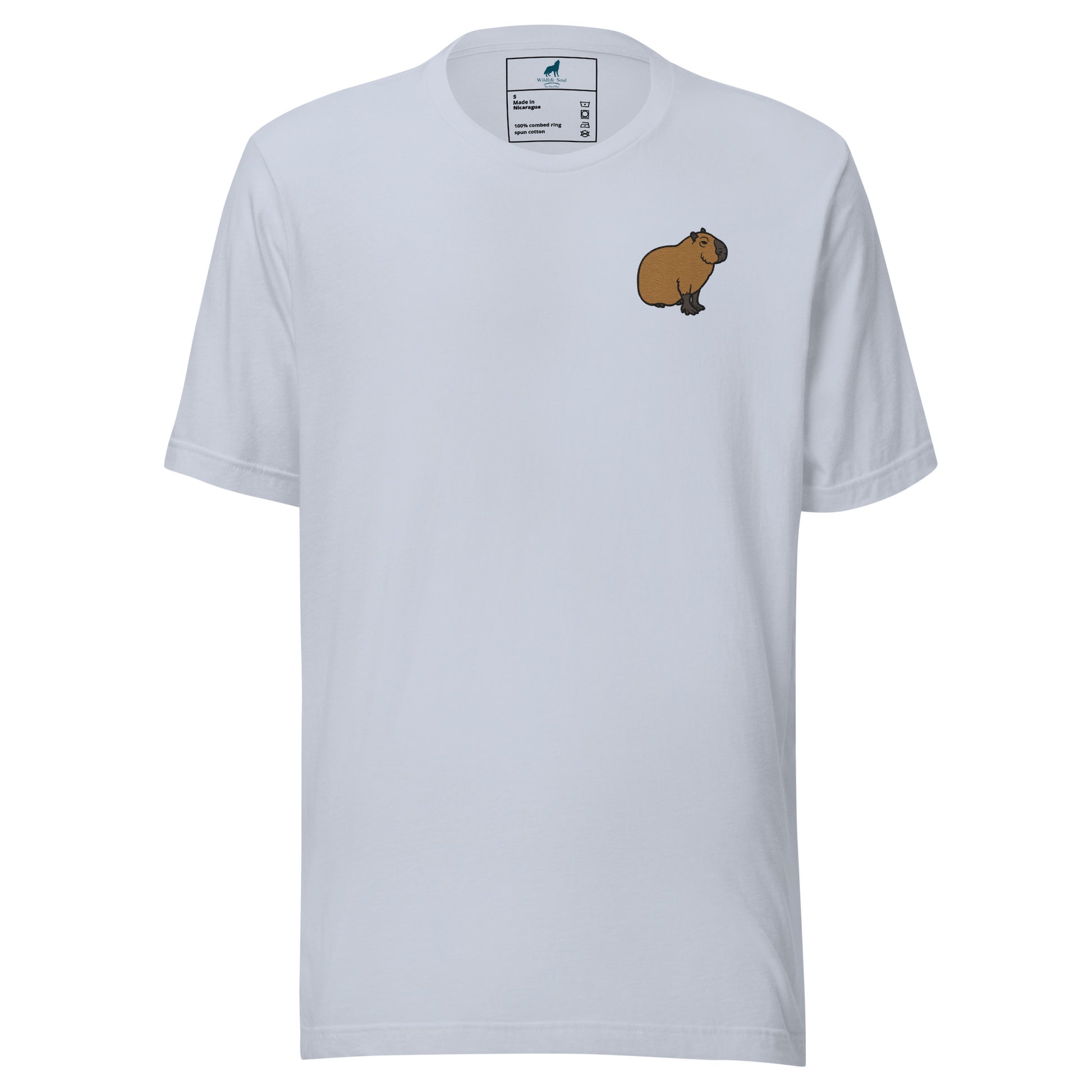 Capybara Cotton T-Shirt - Embroidered - Wildlife Soul   Capybara Cotton T-Shirt - Embroidered