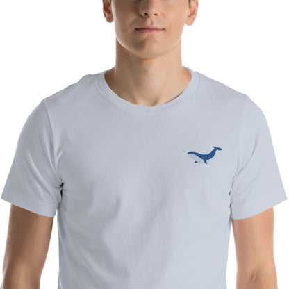 Whale Cotton T-Shirt - Embroidered - Wildlife Soul   Whale Cotton T-Shirt - Embroidered