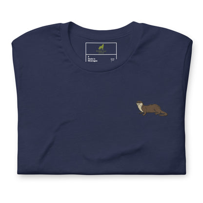 Otter Cotton T-Shirt - Embroidered - Wildlife Soul   Otter Cotton T-Shirt - Embroidered