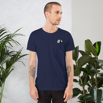 Panda Cotton T-Shirt - Embroidered - Wildlife Soul   Panda Cotton T-Shirt - Embroidered