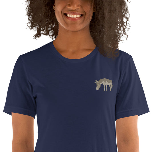 Donkey Cotton T-Shirt - Embroidered - Wildlife Soul   Donkey Cotton T-Shirt - Embroidered