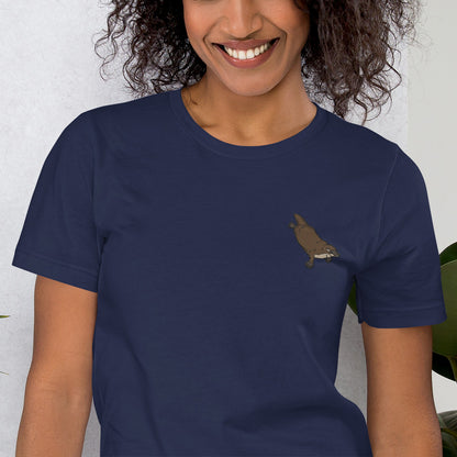 Platypus Cotton T-Shirt - Embroidered - Wildlife Soul   Platypus Cotton T-Shirt - Embroidered