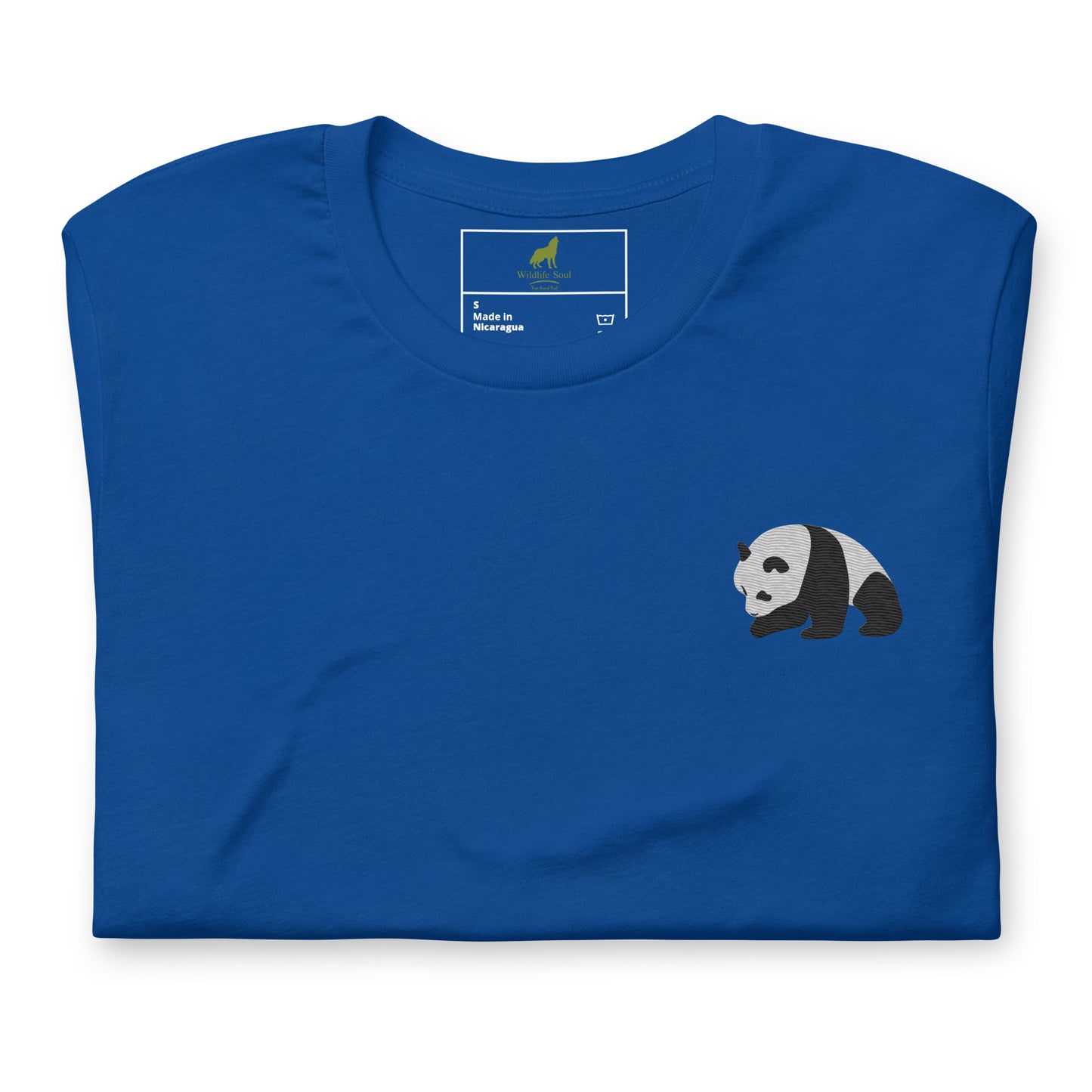 Panda Cotton T-Shirt - Embroidered - Wildlife Soul   Panda Cotton T-Shirt - Embroidered