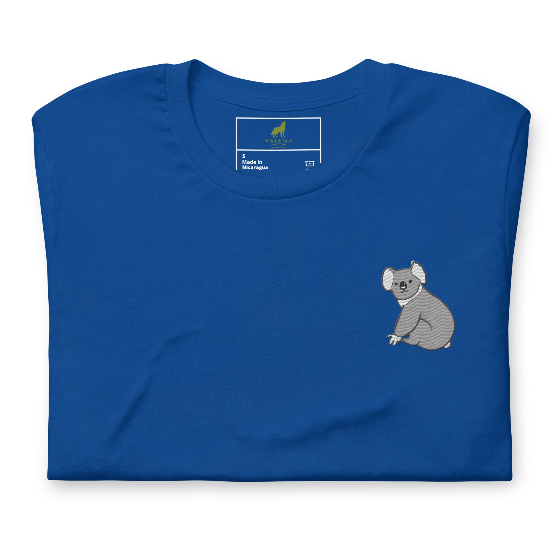 Koala Cotton T-Shirt - Embroidered - Wildlife Soul   Koala Cotton T-Shirt - Embroidered