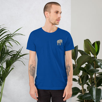 Elephant Cotton T-Shirt - Embroidered - Wildlife Soul   Elephant Cotton T-Shirt - Embroidered