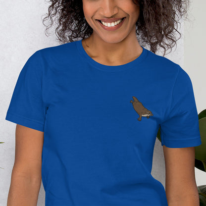 Platypus Cotton T-Shirt - Embroidered - Wildlife Soul   Platypus Cotton T-Shirt - Embroidered