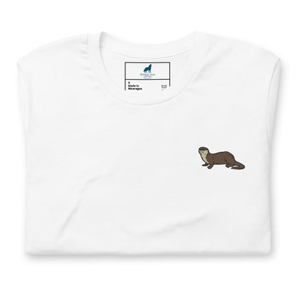 Otter Cotton T-Shirt - Embroidered - Wildlife Soul   Otter Cotton T-Shirt - Embroidered