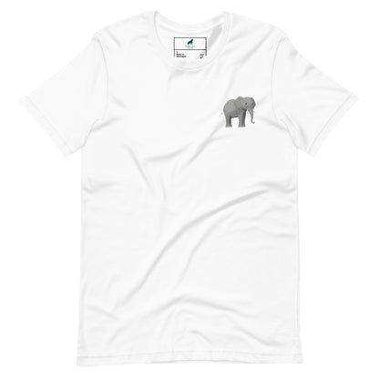 Elephant Cotton T-Shirt - Embroidered - Wildlife Soul   Elephant Cotton T-Shirt - Embroidered